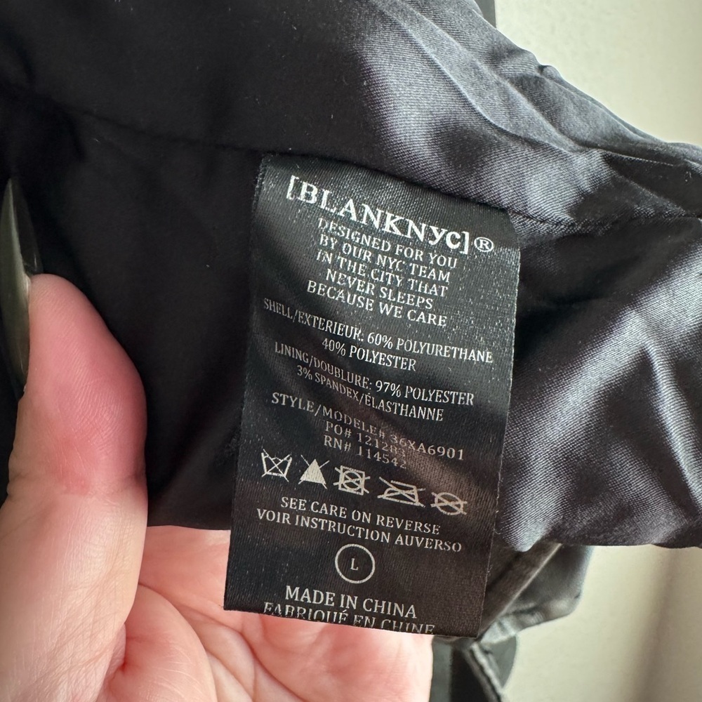 BLANK NYC Vegan Leather Moto Jacket with Belt - Picture 13 of 13